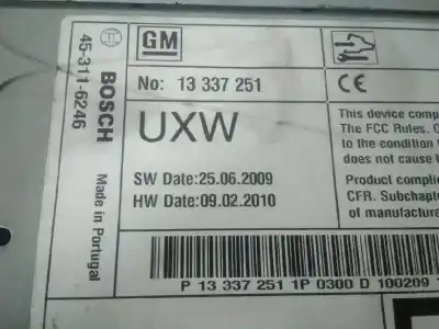 İkinci el araba yedek parçası ses sistemi / radyo cd için opel astra j berlina 5p d-a17dtr oem iam referansları 13337251  