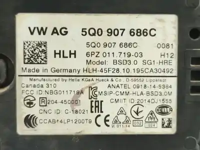 Second-hand car spare part electronic module for seat arona fr oem iam references 5q0907686c  