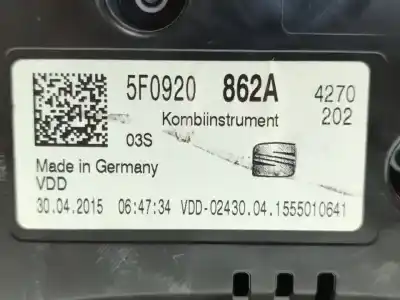 Second-hand car spare part dashboard for seat leon (5f1) style oem iam references 5f0920862a  