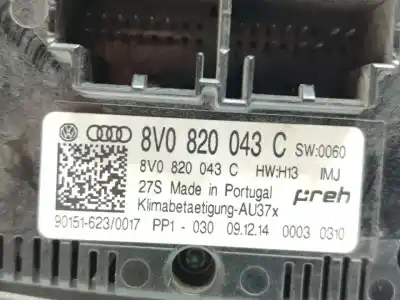 Second-hand car spare part climate control for audi a3 (8v) ambiente oem iam references 8v0820043c  