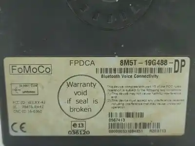 Second-hand car spare part electronic module for ford fiesta (cb1) ambiente oem iam references 8m5t19g488dp  