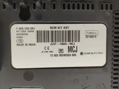 Second-hand car spare part fuse box unit for ford ka+ active oem iam references ju5t15604mcj  