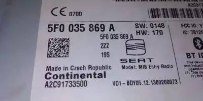 İkinci el araba yedek parçası SES SISTEMI / RADYO CD için SEAT LEON SC (5F5)  OEM IAM referansları 5F0035869A  
