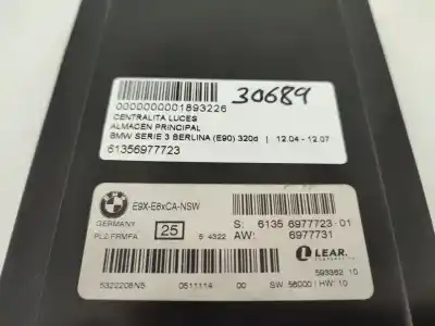 Peça sobressalente para automóvel em segunda mão CENTRALINA DE LUZES por BMW SERIE 3 BERLINA (E90)  Referências OEM IAM 61356977723  
