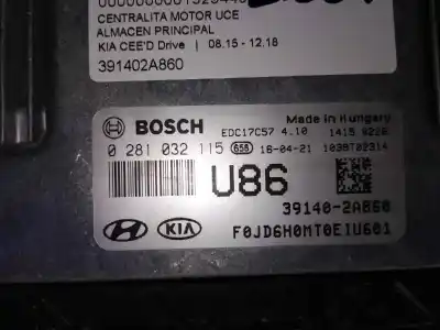 Peça sobressalente para automóvel em segunda mão centralina de motor uce por kia ceed drive 136 cv / 100 kw referências oem iam 391402a860