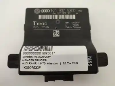 Tweedehands auto-onderdeel gateway-besturingseenheid voor audi a3 (8p) 1.9 tdi attraction 105 cv / 77 kw oem iam-referenties 1k0907530f