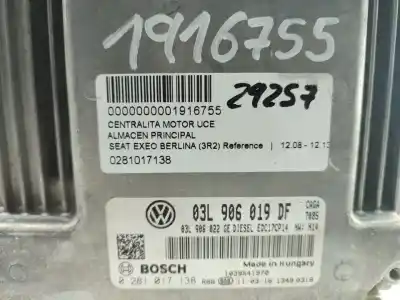 Автозапчастина б/у ебу контролер двигуна для seat exeo (3r2) 2.0 tdi посилання на oem iam 0281017138  
