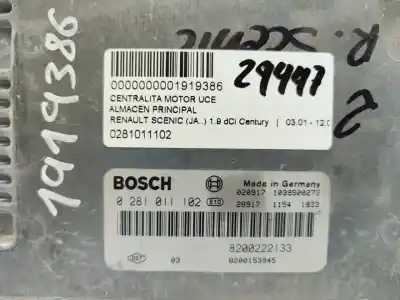Автозапчасти б/у блок управления двигателем за renault scenic (ja..) 1.9 dci authentique ссылки oem iam 0281011102  