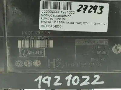 Second-hand car spare part electronic module for bmw serie 1 berlina (e81/e87) 120d oem iam references 696883501  