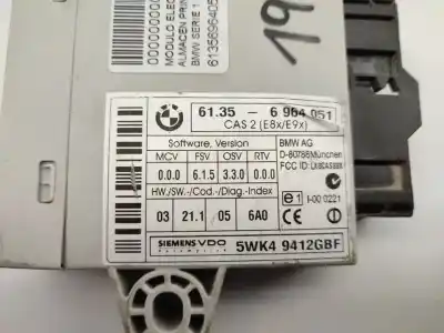 Peça sobressalente para automóvel em segunda mão módulo eletrônico por bmw serie 1 berlina (e81/e87) 118d referências oem iam 61356964051  