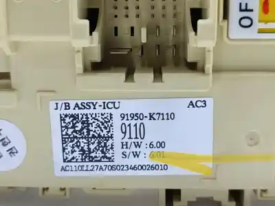 Second-hand car spare part fuse box unit for hyundai i10 basis oem iam references 91950k7110  