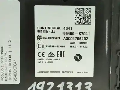 Second-hand car spare part electronic module for hyundai i10 basis oem iam references 95400k7041  