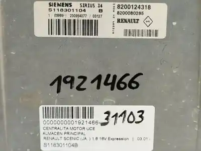 Pezzo di ricambio per auto di seconda mano centralina motore per renault scenic (ja..) 1.6 16v authentique (ja0b/11) riferimenti oem iam s118301104b  