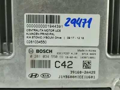 Second-hand car spare part ecu engine control for kia stonic (ybcuv) drive oem iam references 0281034550  