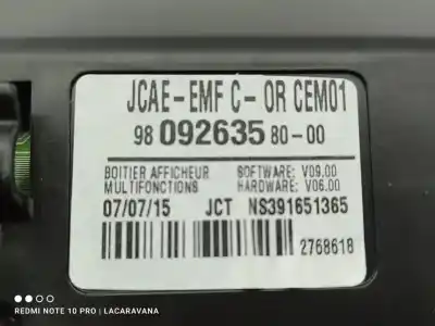 Автозапчастина б/у багатофункційний дисплей для citroen c-elysée exclusive посилання на oem iam 9809263580  