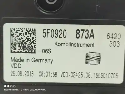Автозапчастина б/у панель інструментів для seat leon (5f1) i-tech ecomotive посилання на oem iam 5f0920873a  