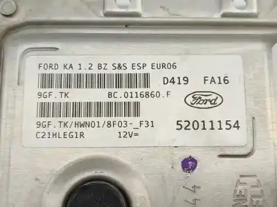 Second-hand car spare part ecu engine control for ford ka (ccu) trend + oem iam references 52011154  