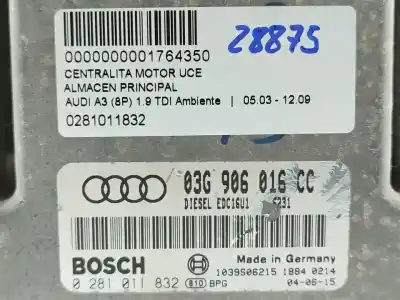Автозапчасти б/у блок управления двигателем за audi a3 (8p) 1.9 tdi ambiente ссылки oem iam 0281011832  