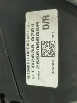 Second-hand car spare part right tailgate light for renault clio iv dynamique oem iam references fr26380204  