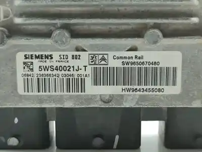 Second-hand car spare part ecu engine control for citroen c3 1.4 hdi exclusive oem iam references 9643455080  