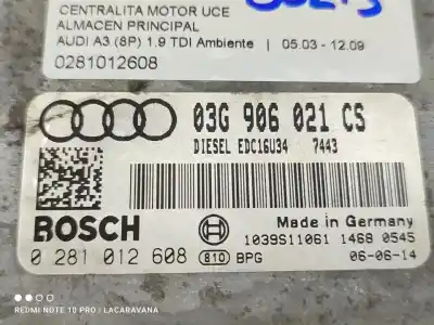 İkinci el araba yedek parçası ecu motor kontrol cihazi için audi a3 (8p) 1.9 tdi ambiente oem iam referansları 0281012608  