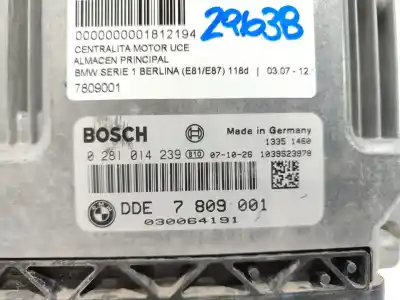 Second-hand car spare part ecu engine control for bmw serie 1 berlina (e81/e87) 118d oem iam references 7809001  