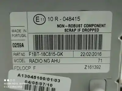 Автозапчасти б/у аудиосистема / радио cd за ford focus iii 1.5 tdci ссылки oem iam f1bt18c815gk  