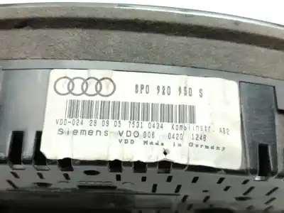 Pezzo di ricambio per auto di seconda mano pannello degli strumenti per audi a3 (8p) 2.0 tdi ambiente (dpf) riferimenti oem iam 8p0920950s  