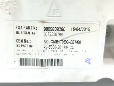 Peça sobressalente para automóvel em segunda mão quadrante por peugeot 308 style referências oem iam 9809838280  