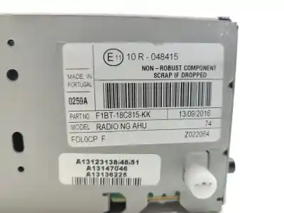 Second-hand car spare part audio system / radio cd for ford focus iii 1.5 tdci oem iam references f1bt18c815kk