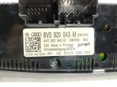 Second-hand car spare part climate control for audi a3 sportback (8vf) basic oem iam references 8v0820043m  