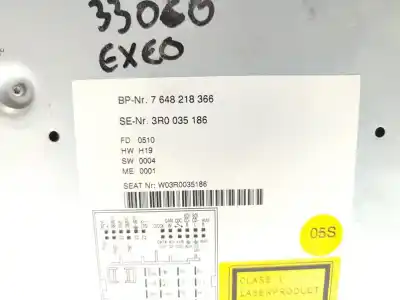 Автозапчасти б/у аудиосистема / радио cd за seat exeo (3r2) 2.0 tdi ссылки oem iam 3r0035186  