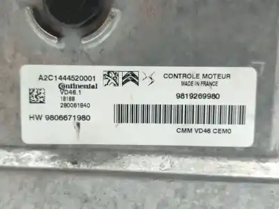 Second-hand car spare part ecu engine control for citroen c4 cactus feel oem iam references 9806671980  