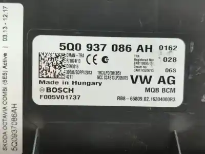 Peça sobressalente para automóvel em segunda mão módulo eletrônico por skoda octavia combi (5e5) active referências oem iam 5q0937086ah  