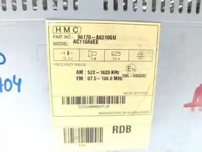 Автозапчасти б/у аудиосистема / радио cd за hyundai i30 ranchera familiar (gd) 1.4 crdi ссылки oem iam 96170a6210gu  