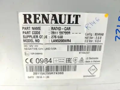Peça sobressalente para automóvel em segunda mão módulo / sistema de navegação gps por dacia sandero stepway referências oem iam 281158799r  