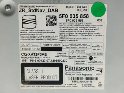 Second-hand car spare part gps navigation system for seat leon (5f1) 2.0 tdi oem iam references 5f0035858  