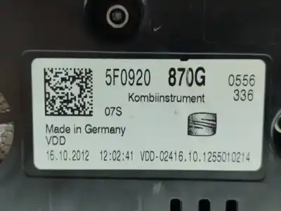 Second-hand car spare part dashboard for seat leon (5f1) 2.0 tdi oem iam references 5f0920870g