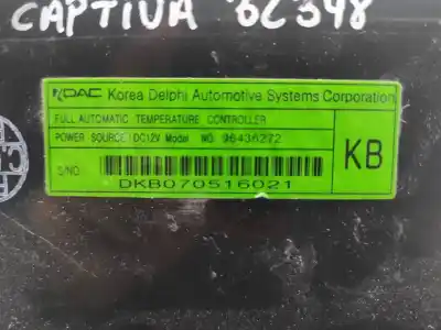 Peça sobressalente para automóvel em segunda mão comando de sofagem (chauffage / ar condicionado) por chevrolet captiva 2.0 vcdi lt referências oem iam 96436272  