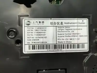 Peça sobressalente para automóvel em segunda mão quadrante por mg zs comfort referências oem iam 11469632  