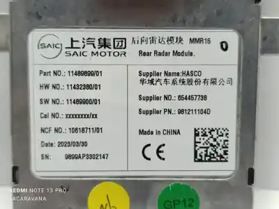 Peça sobressalente para automóvel em segunda mão sensor por mg zs comfort referências oem iam 11489899  