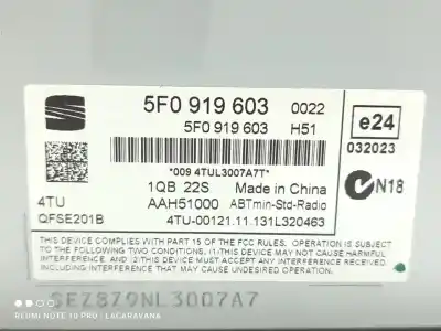 Автозапчасти б/у многофункциональный дисплей за seat leon (5f1) 1.4 tsi ссылки oem iam 5f0919603  