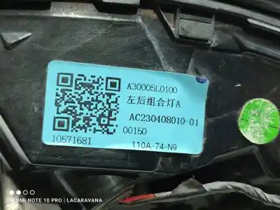 Second-hand car spare part left tailgate light for mg zs comfort oem iam references 10571681  