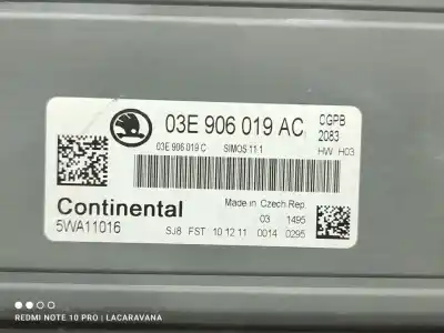 Second-hand car spare part ecu engine control for skoda fabia (5j2 ) active oem iam references 03e906019ac  