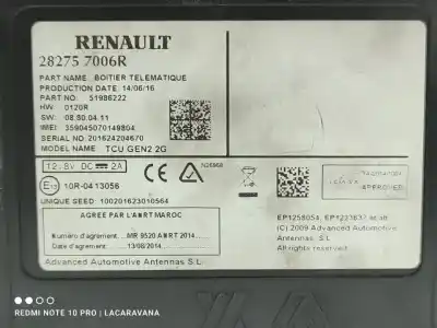 Peça sobressalente para automóvel em segunda mão módulo eletrônico por renault kadjar experience referências oem iam 282757006r  