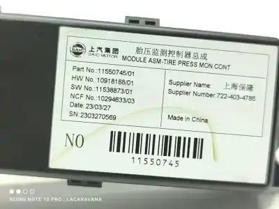 Second-hand car spare part electronic module for mg zs comfort oem iam references 11550745  