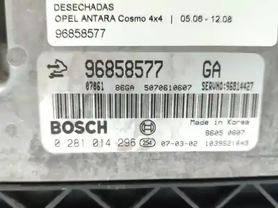 Second-hand car spare part ecu engine control for opel antara cosmo 4x4 oem iam references 96858577  