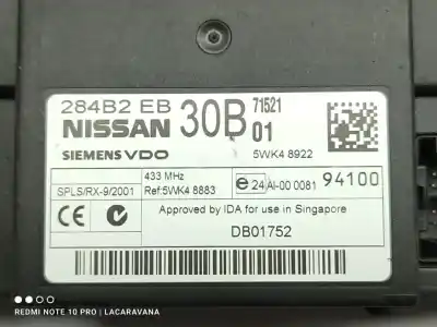 Tweedehands auto-onderdeel elektronische module voor nissan navara pick-up (d40m) double cab se 4x4 oem iam-referenties 284b2eb30b  