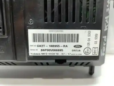 Piesă de schimb auto la mâna a doua ECRAN DISPLAY MULTIFUNCȚIONAL DISPLEI pentru FORD KA+  Referințe OEM IAM GK2T18B955RA  