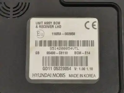 Second-hand car spare part electronic module for hyundai i20 style oem iam references 95400c8110  